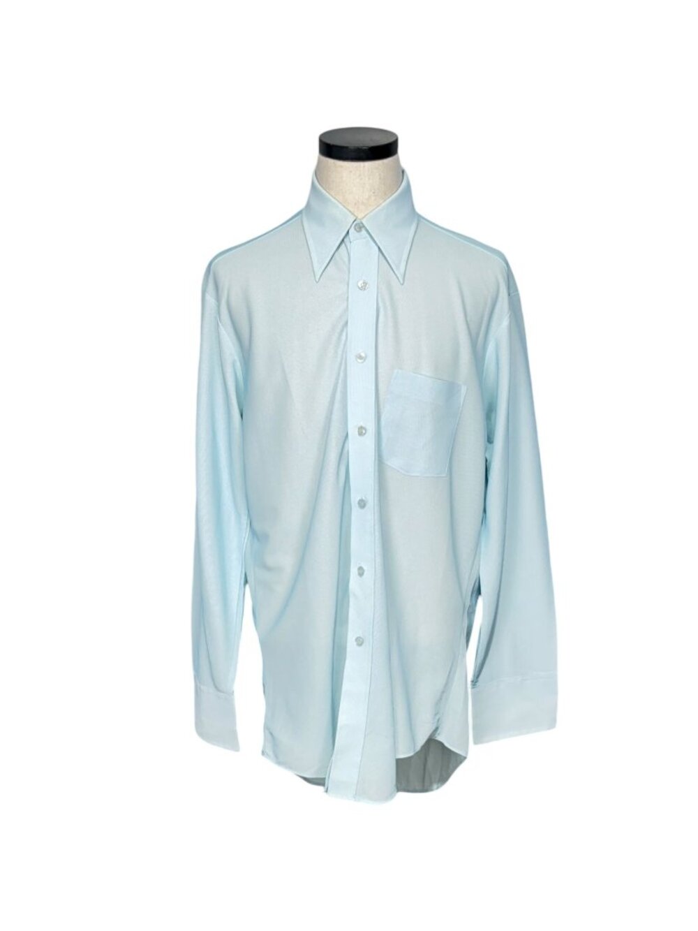 Sears Mens Store Perma-Prest 70s Light Blue Dress Shirt XL